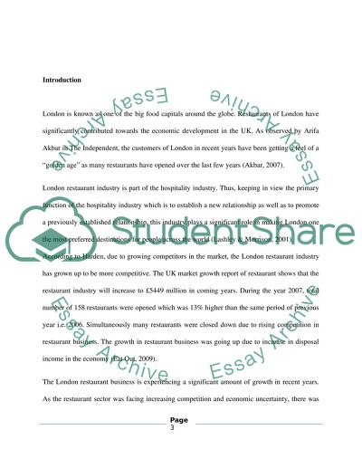 The State and Perspectives of Restaurant Business in London