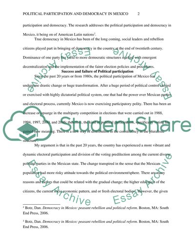 Political Participation and Democracy in Mexico