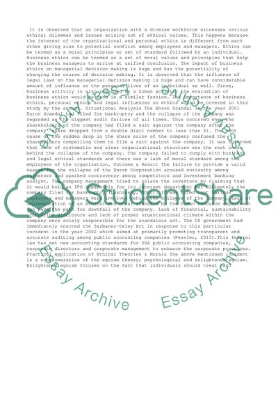 Personal and Organizational Ethics