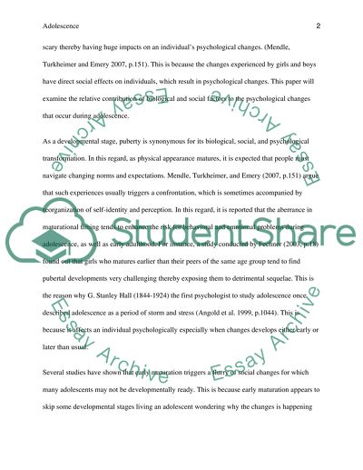 The Relative Contributions of Biological and Social Factors to the Psychological Changes