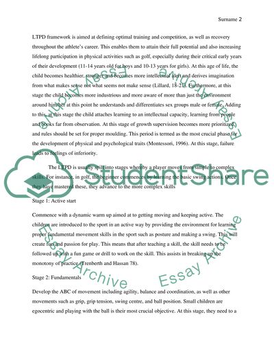 The Long Term Player Development Stage