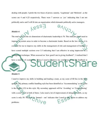 The Self Assessment Exercises