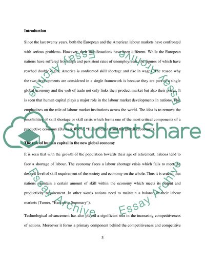 The Role of Human Capital in the New Global Economy