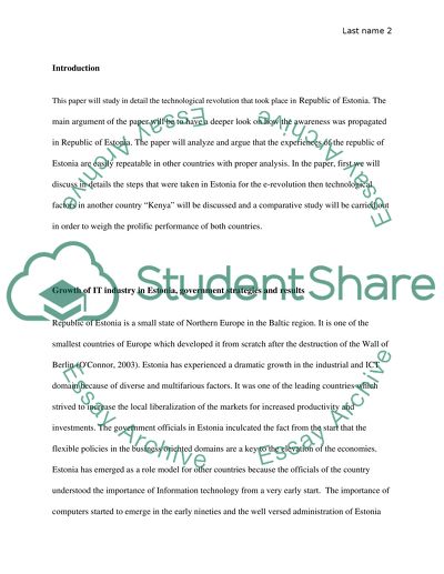 Growth of IT industry in Estonia: Government Strategies and Results
