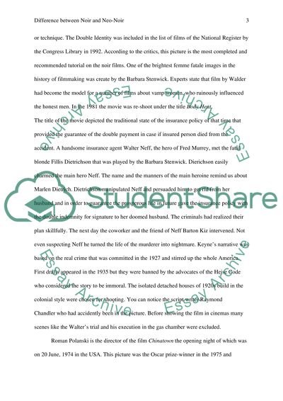 Difference between Noir and Neo-Noir