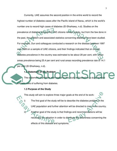A study of male Emiratis risks of suffering from diabetes