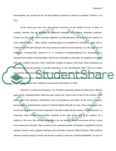 The synthetic opiate Desomorphine also known as Krokodil