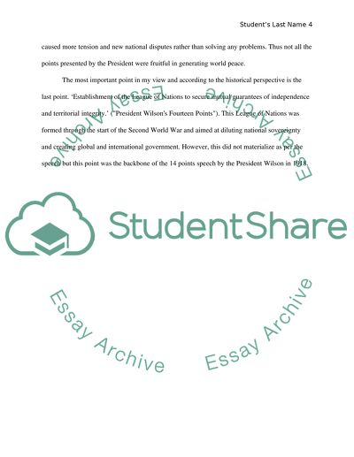 President Woodrow Wilsons 14 Points (1918)