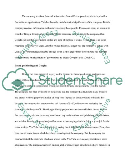 Critiquing Google as a Brand