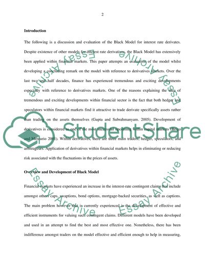 The Black Model for Interest Rate Derivatives