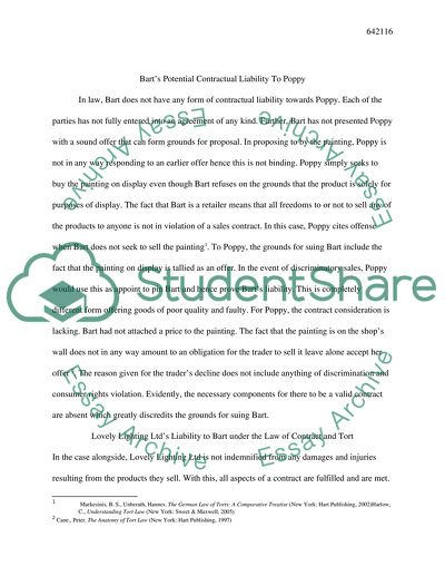 Lovely Lighting Ltds Liability to Bart