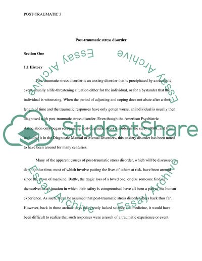 Post Traumatic Stress Disorder