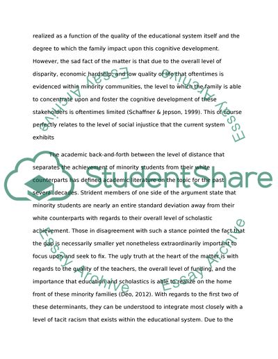 Social Justice Issues Concerning Minority Children in America