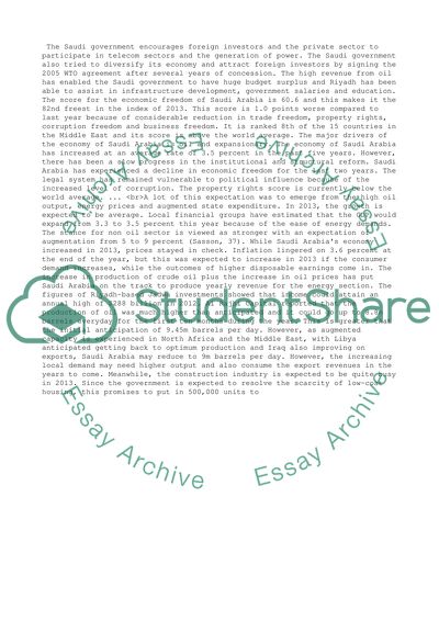 Economic Environment of Saudi Arabia