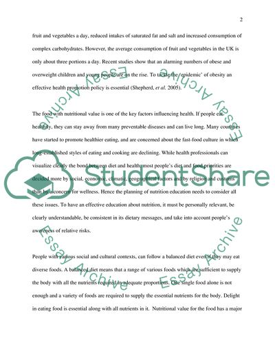 Healthy eating in young people 13 to 19,