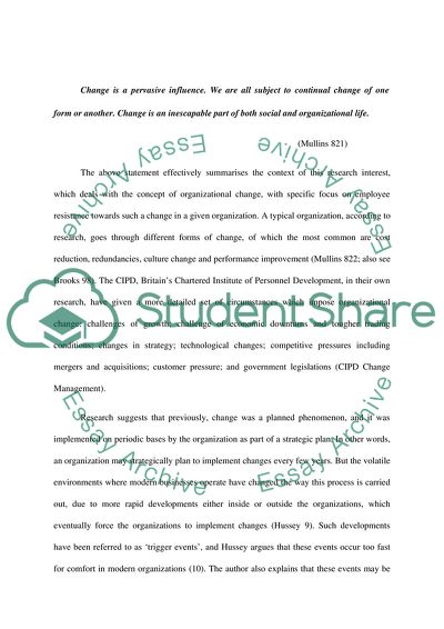 Employees Resistance to Organizational Change