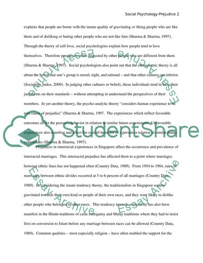 Social Psychology - Prejudice