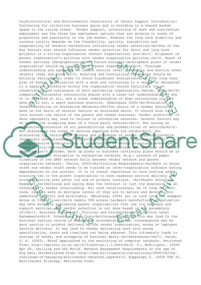 Architectural and Environmental Constraints of Vendor Support