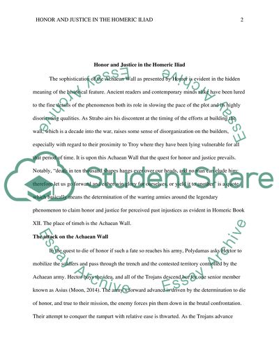 Honor and Justice in the Homeric Iliad