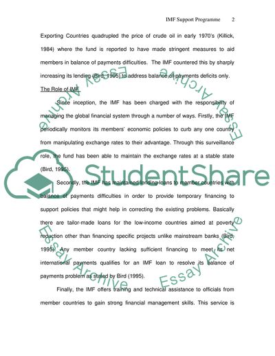 IMF Support Programme