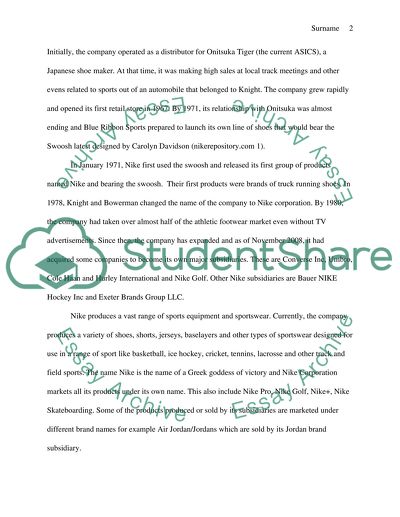 Nike Corporation - Manufacturing, Marketing and Supply Chain