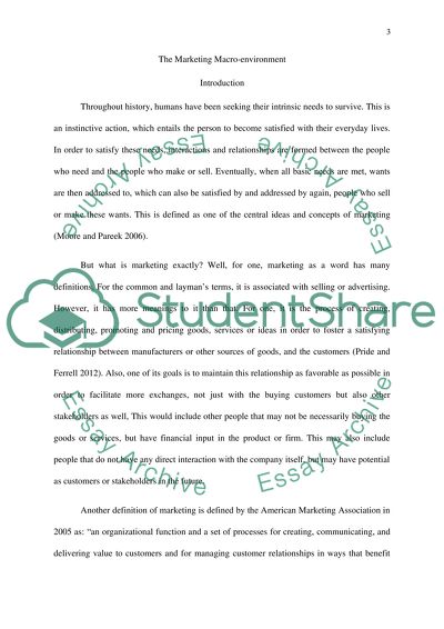 essay on market environment