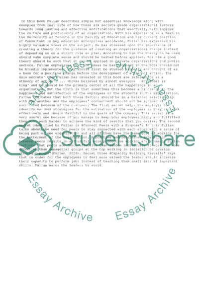 The Six Secrets of Change