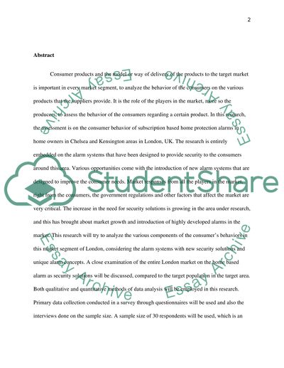 Consumer Behavior of Subscription-Based Home Protection Alarms