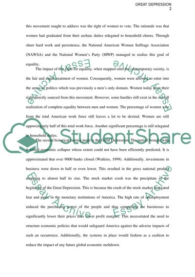 Assignment 2: Progressive Era through the Great Depression