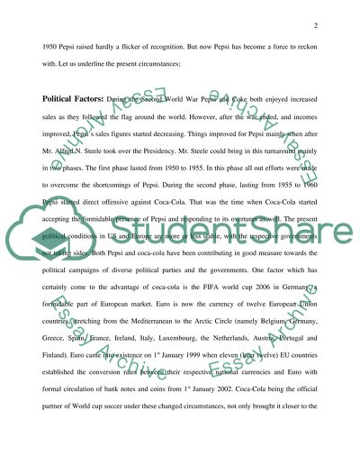 Soft-Drink Industry in Europe and the US - Coca-Cola and Pepsi