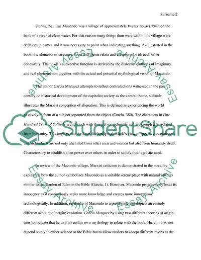 One Hundred Years of Solitude by Marquez G Garcia