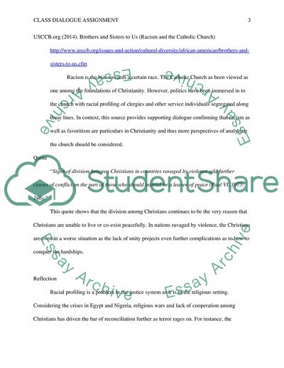 Class Dialogue Assignment