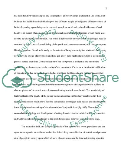 Critique of Obesity Assemblages and Surveillance in Schools by Emma Rich