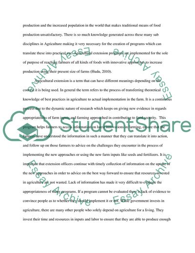 Adoption of Agricultural Innovations