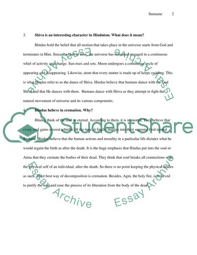 Answer brief questions about hinduism