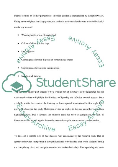 How Much Do Medical Students Know about Infection Control