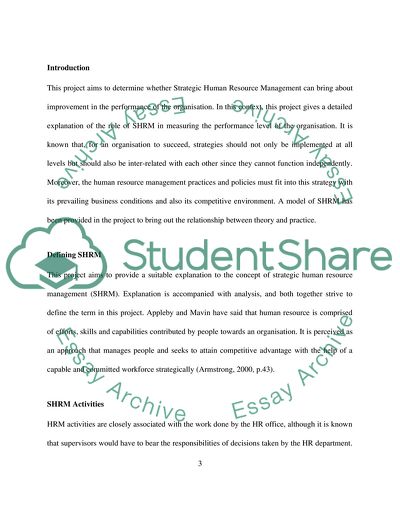Strategic Management of Human Resource
