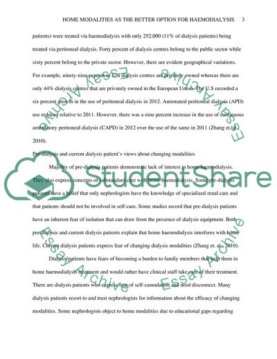 Hemodialysis and Home Modalities