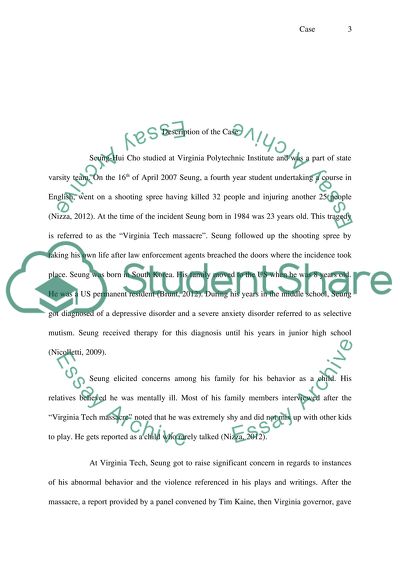 The Case of Seung-Hui Cho