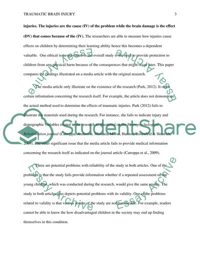 Traumatic Brain Injury Among Children