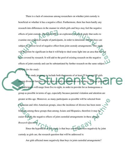 Negative effects of Joint Custody Methodology