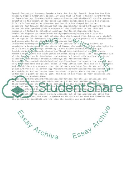 Portfolio Part A - Speech Review