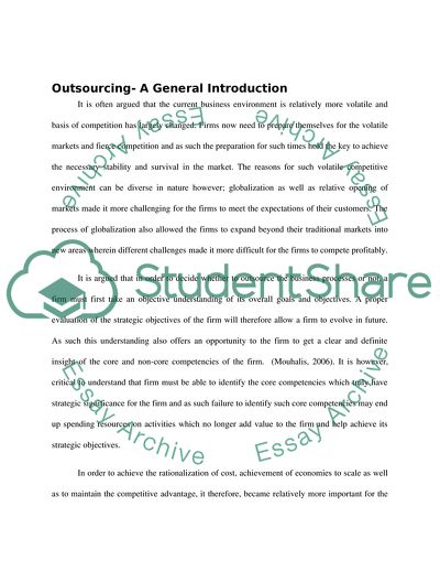 Outsourcing the Internal Audit Function