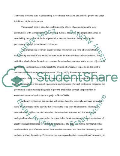 Ecotourism and community development