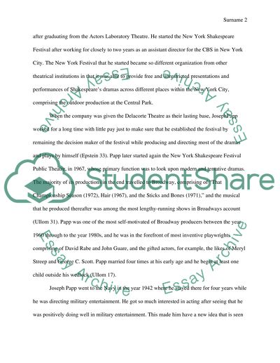 Joseph Papp(Theatrical Producer)