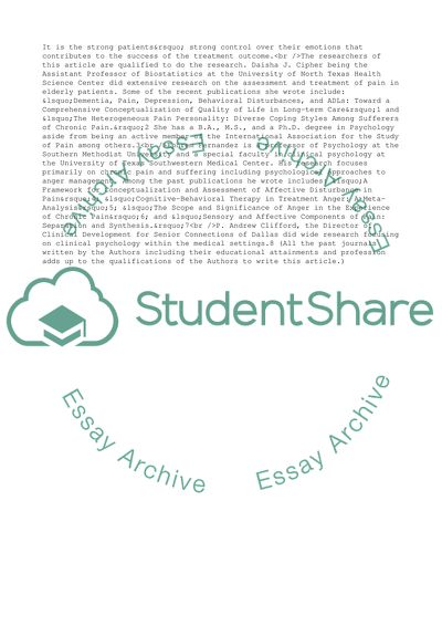 Coping Style Influences Compliance with Multidisciplinary Pain Management