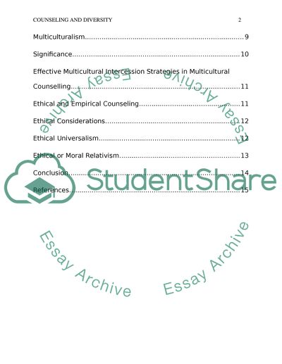 Counseling and Diversity