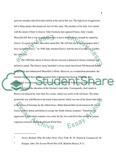 Why was the Axis Defeated in the WWII and Why did it Take so Long