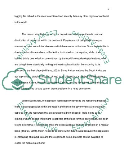 The Effects Of The Likely Food Security Problems For Society In Africa