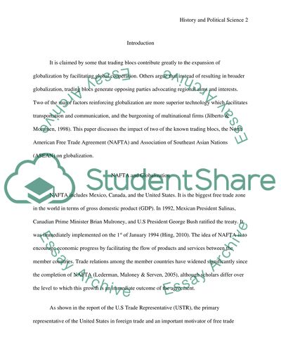 The Impact of NAFTA and ASEAN on Globalization